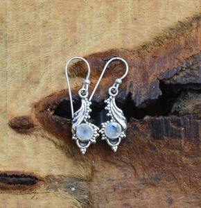 Boucles d'oreilles en pierre de lune bijoux pour femmes bijoux en argent Style Boho 925 argent Sterling tendance boucles d'oreilles faites à la main cadeau pour - Product Image 5