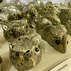 Pyrite Bear and Fish Crystal Crafts Conception de collection unique pour l'affichage au Brésil - Product Image 3