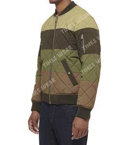 Chaqueta de bombardero acolchada con diamantes multicolor personalizada para hombre, chaqueta informal para exteriores con cremallera de invierno, producto OEM - Product Image 2