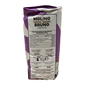 แป้งพิซซ่าคุณภาพเยี่ยม MOLINO BRUNO เบอร์ 00 Dolci 1 กก. พร้อมใช้สำหรับทำขนมปัง โรล ขนมทอด เค้ก พัฟ คัพเค้ก คราฟเฟน บริออช - Product Image 2