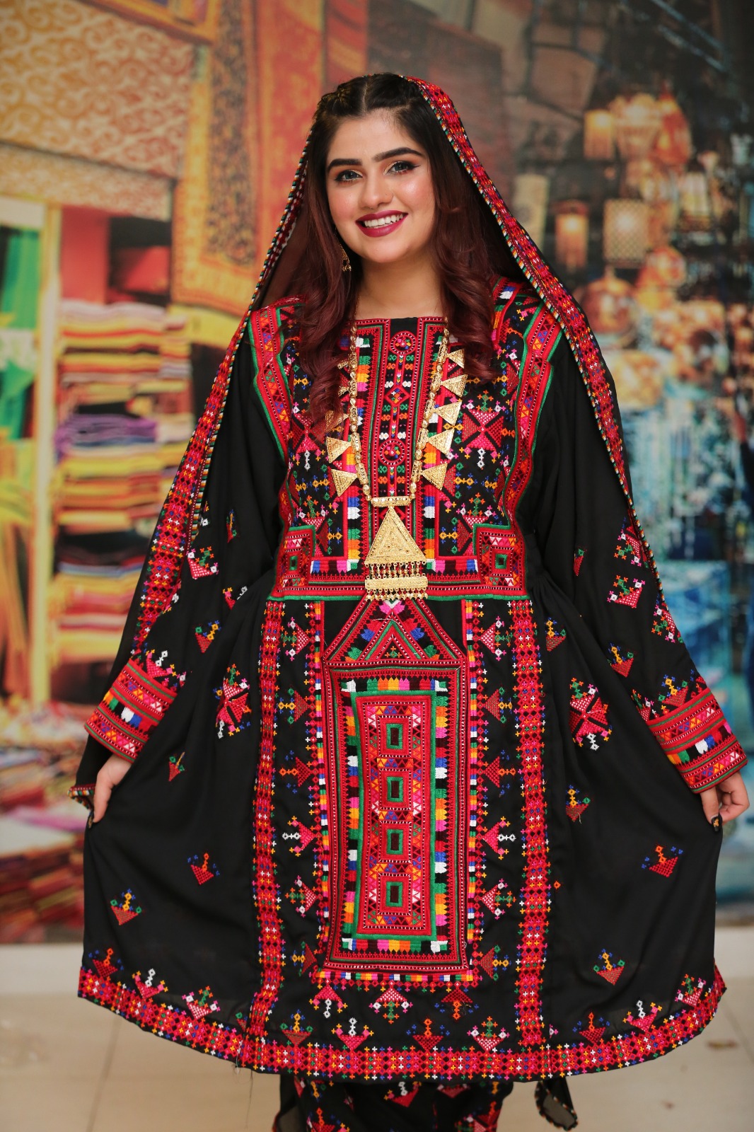 Balochi Hand & Machine Embroidered Dresses - Casual & Party Wear, Vintage  Style, Customized Colors, Long Sleeve Options.