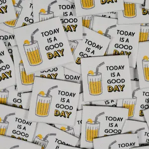 Custom New Polyester Garment <b>Tags</b> End Fold Customized Clothing Labels for Brand's <b>Clothes</b> Woven <b>Tags</b> - Product Image 4