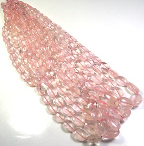 ลูกปัดมอร์แกนไนท์สีชมพูเกรด7-13มม. ลูกปัดเรียบทรงรีหลวม16 "เกลียวลูกปัดธรรมชาติสีชมพูเบอริลขัดเงาคุณภาพสูง - Product Image 5