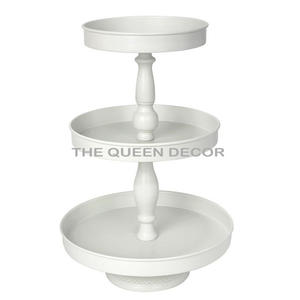 Soporte de pastel de 2 niveles de Metal superior de mármol blanco para decoración de boda decoración del hogar y exhibición de pastel Mable hogar - Product Image 3