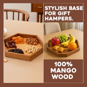 Plateau de service en bois artisanal écologique fabriqué en Inde - Passe au lave-vaisselle et au micro-ondes pour un usage domestique, en restaurant et en hôtel - Product Image 5