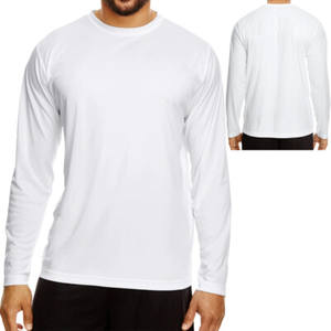 T-shirt à manches longues décontracté pour homme 100% coton Motif solide Logo avant Tissu tricoté Design - Product Image 6