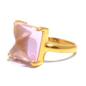 สีชมพูควอตซ์ Hydro แฮนด์เมดพลอยชุบทองแหวน - Product Image 1