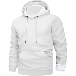 Sweat-shirt à capuche classique blanc de qualité supérieure pour femme – Sweat-shirt à capuche en polaire doux avec poche kangourou sur le devant - Product Image 1