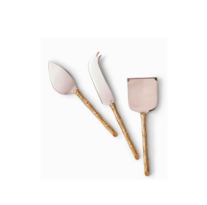 Juego de Metal de 3 piezas, cuchillo para queso, rebanador de mantequilla, rebanador de queso, cuchillos para mantequilla, mango trenzado chapado en oro, hecho a mano - Product Image 6