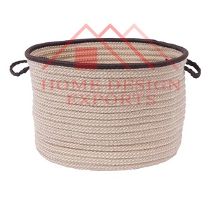 Panier en corde de coton de grande taille fait à la main paniers à linge panier de rangement organisateur en corde de coton meilleur vendeur - Product Image 4