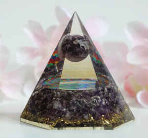 Pirámide de orgonita a granel de gran oferta de la mejor calidad, pirámide de orgonita de piedra de amatista Natural, regalo de orgonita de esfera de cristal de Chakra - Product Image 2