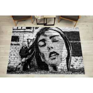 Alfombra Chenille Graffiti Girl: Alfombra Moderna Decorativa, Alfombra Estampada, Alfombra Suave con Pelo Largo - Product Image 1