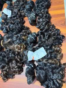 Extensions de cheveux humains Remy vierges torsadés crépus bouclés à 100% Texture naturelle douce et durable - Product Image 6