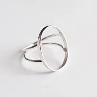 925 Sterlingsilber einfarbiger Einstellring Collet 7-30 MM ovaler Form Edelstein hinten offene Bezel-Becher einfarbiger Ring DIY-Baumholz