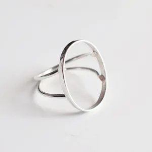 Anillo de ajuste en blanco de Plata de Ley 925 Collet 7-30 MM Forma ovalada Piedra preciosa Volver Bisel abierto Copa Anillo en blanco Fabricación DIY - Product Image 3