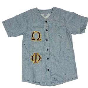 Camiseta de Béisbol Personalizada para Hombre, Cuello Redondo, Bordada, Manga Corta, Uniforme de Equipo, Transpirable, 100% Algodón, Tejido de Punto, Estilo Urbano - Product Image 1