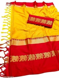 Sarar tissé en coton pur pour femmes, vente en gros, à la mode, style sud-indien, pour mariage et tenue décontractée - Product Image 2