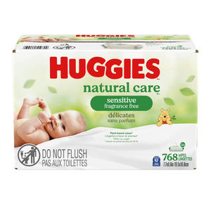 Lingettes pour bébé Huggies Natural Care Sensitive, non parfumées, 12 paquets à ouverture facile, 768 lingettes au total - Product Image 2