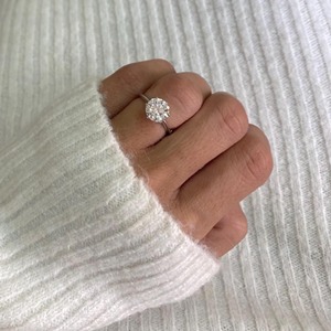 Anillo de Compromiso con Diamante Cultivado en Laboratorio de Corte Redondo de 3 Quilates, Solitario de 6 Puntas, Oro Blanco de 18k, Certificado IGI, F VVS1 VVS2 - Product Image 3