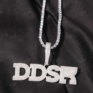 จี้เพชร VVS Moissanite เคลือบทองหรูหราชื่อตัวอักษร Big Ceo ส่วนบุคคลจี้ฮิปฮอปเครื่องประดับสำหรับผู้ชาย - Product Image 3