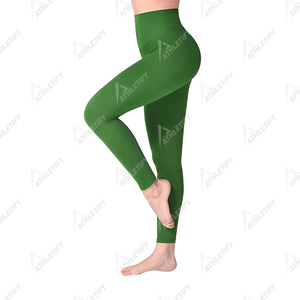 Leggings de yoga ultra-extensibles à taille élastique, pantalons de compression pour l'entraînement, femmes, Athletify, spandex/polyester, 220g, fabrication directe, OEM - Product Image 2