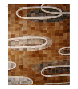 Samad Hadi Exports Tapis d'intérieur rectangulaires modernes en peau de vache, réversibles, lavables, résistants aux taches, antidérapants, brodés et faits à la main - Product Image 1