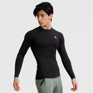 Camisetas Interiores de Compresión de Manga Larga Negras para Hombre GA - Product Image 3