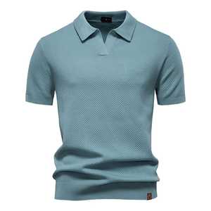 <b>Men's</b> Solid Color Embroidered Golf for Polo <b>Shirt</b> Breathable Fabric Casual Social Top with Collar - Product Image 1
