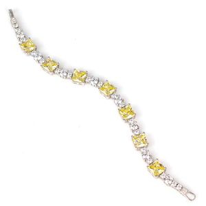 Bracelet à breloques en argent sterling 925 avec pierre de citrine, plaqué rhodium, or 18 carats et or rose, idéal pour un cadeau - Product Image 5