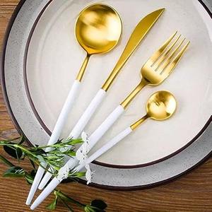 Ensemble de couverts élégants à poignée blanche pour table à manger, cuisine, fêtes de mariage et usage quotidien Couverts élégants d'Inde - Product Image 4