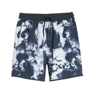 High Quality <b>Men's</b> Workout <b>Shorts</b> with Tie-Dye Pattern Cotton Polyester Drawstring Closure OEM Service - Product Image 1