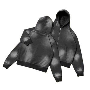 เสื้อฮู้ดผู้หญิงแบบสั่งทำพิเศษ ปี 2026 ผ้าฝ้าย 100% บุขนแกะ ปักลายพัฟ สไตล์สตรีทแวร์ ทรงโอเวอร์ไซส์ มีซิป สำหรับฤดูใบไม้ร่วง - Product Image 5