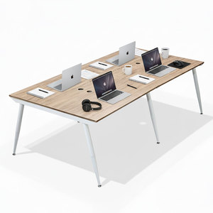 Table de salle à manger moderne minimaliste pour 4 personnes, 240x120cm, plateau en contreplaqué avec pieds en fer HBCO027 - Product Image 6