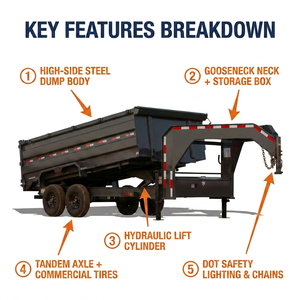 Remolque Robusto con Plataforma Basculante, Remolque Multifuncional para Transporte <span class=keywords><strong>de</strong></span> Construcción - Product Image 2