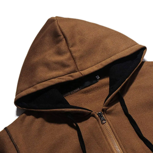 Wholesale High Quality Streetwear Zipper Hoodies Custom Logo Unisex Basics Cotton Blended 100%Cotton Fleece Blank Zipper Hoodies - Product Image 5