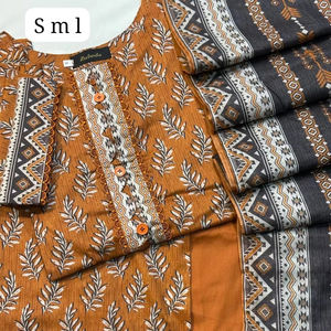 3 piezas Premium impreso cosido Lawn kameez Salwar Anarkali - Product Image 1