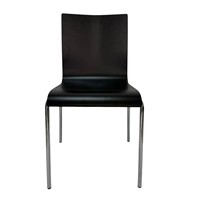 Chaise de salle à manger moderne en plastique PP avec cadre chromé, chaise de bureau