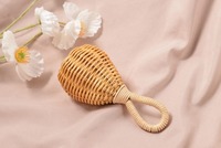 Jouets musicaux en rotin pour bébés, hochets pour nourrissons, petite cloche mignonne, jouet naturel, cadeau