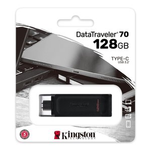 Memoria USB Tipo-C DATATRAVELER 70 Negra de 128GB, 4 en 1, de Plástico, con 32GB de Memoria Integrada, Producto Nuevo en Stock - Product Image 2
