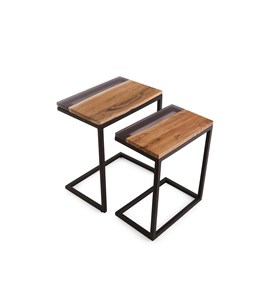 Modern 4-Legged Square <b>Stool</b> Side Coffee <b>Table</b> Black Powder Coated Iron Metal Home <b>Dining</b> Living Room Use Factory Wholesale - Product Image 4