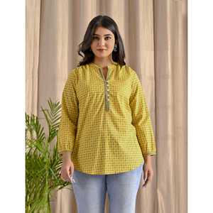 Yellow Ladies' Top Front Buttons Simple Formal Style XL Size Poplin <b>Silk</b> Chiffon Linen Knitted Fabrics Loose Fit Striped Pattern - Product Image 6