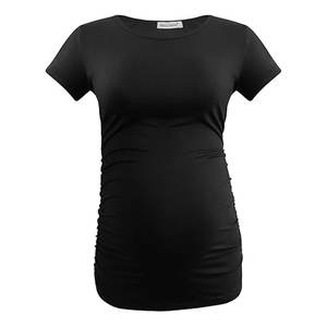 Femmes maternité hauts côté froncé tunique T-Shirt vêtements de grossesse tissu extensible croissance ventre tenue décontracté attendre les mamans - Product Image 3