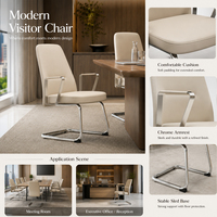 Chaise de réunion cantilever en similicuir ergonomique avec structure métallique pour salle de conférence – Vente en gros
