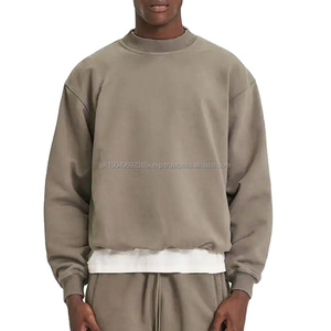 Sudadera de Lujo con Cuello Alto, Sudadera Gruesa de Algodón Orgánico, Sudadera con Logotipo Personalizado, Sudadera Holgada con Cuello Redondo - Product Image 1