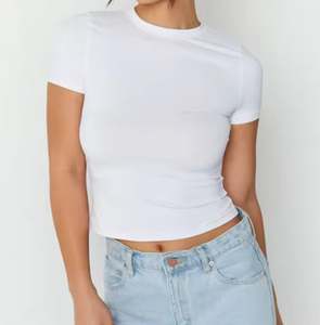 Gym Wear Femmes Crop T Shirt Activewear Sports Crop Tee OEM Custom Printing Fournisseur - Product Image 2