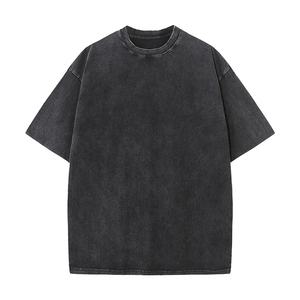 T-shirts en jersey pour hommes brodés personnalisés T-shirt en coton délavé à l'acide T-shirt oversize d'impression bouffante T-shirt vintage lourd et décontracté pour hommes - Product Image 3