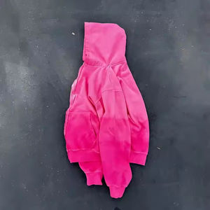 Sweat-shirts à capuche personnalisés pour hommes en coton 100% avec impression tie-dye, lavage à la pierre délavé et coupe ample - Product Image 4