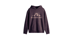 Sudadera con capucha con logo de Mountain Vibes para mujer, sudadera informal con estampado gráfico para aventuras al aire libre - Product Image 5