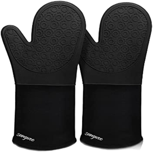 KVR Nouveauté Meita Home Hot Grab Lot de 2 maniques de four doubles antidérapantes en silicone et coton, imprimé à carreaux, résistantes à la chaleur - Product Image 2