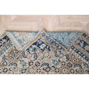 Alfombra Turca Vintage de 4.1x6.4 pies, Alfombra de Lana Azul - Product Image 5